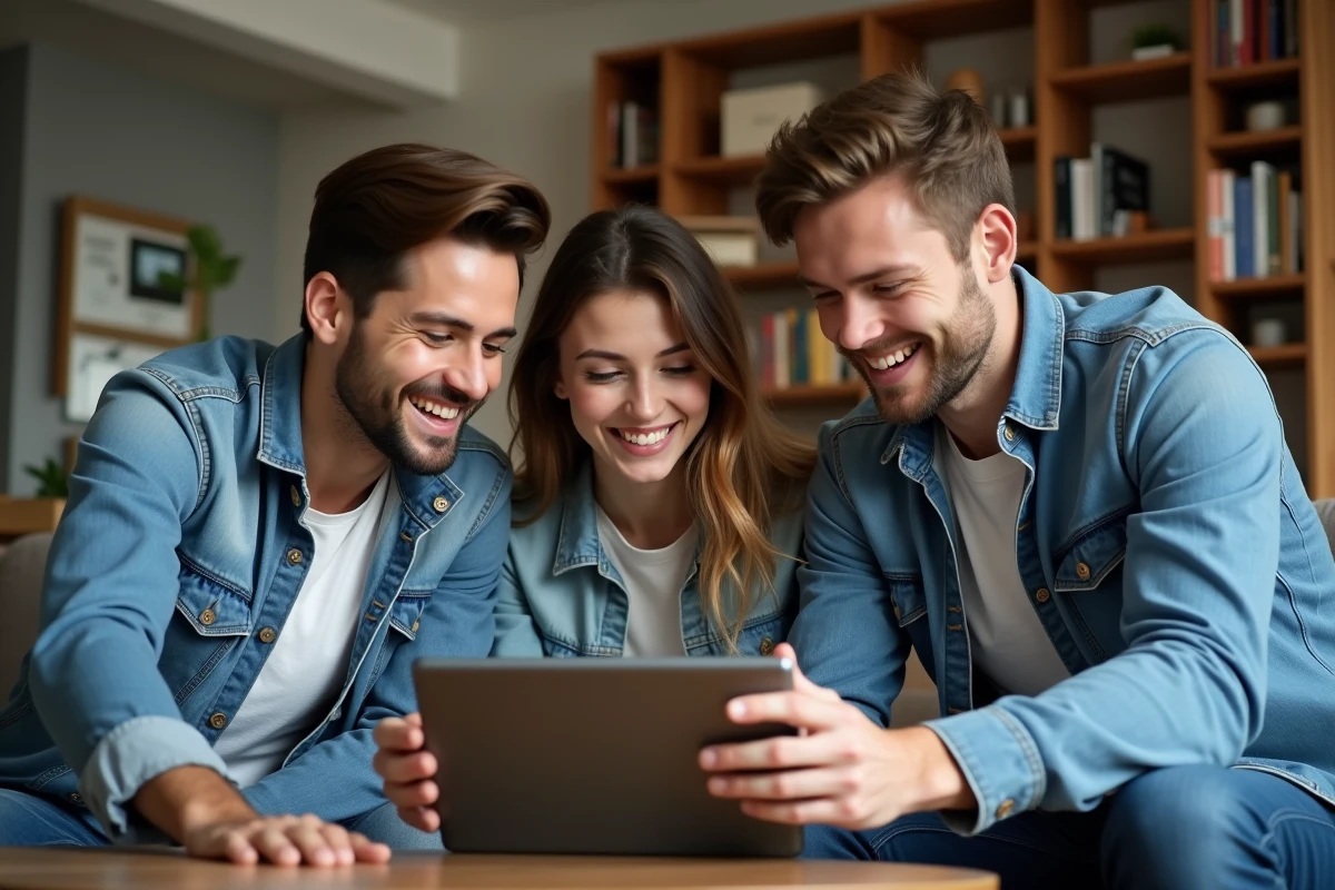 Trois amis discutant autour d